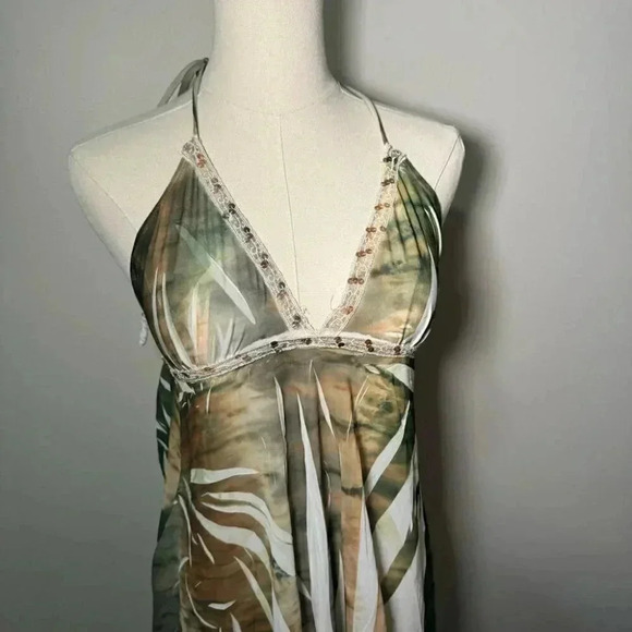 Vintage Y2K tropicalcore mesh sequin lingerie babydoll chemise S - Picture 3 of 10